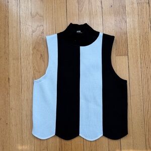 Maeve Black and White Knit Top